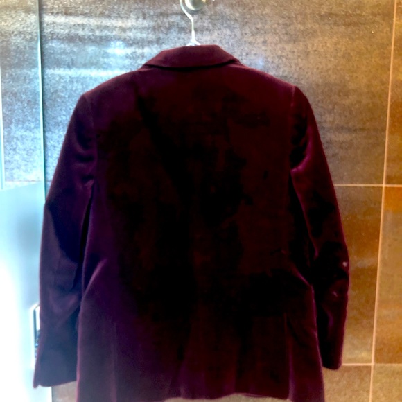 Burgundy Velvet blazer jacket Crewcuts boys 6 ludlow - Picture 2 of 5